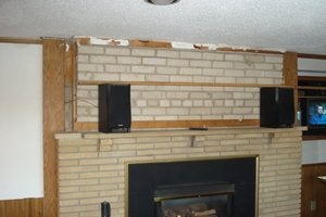 Rec room fireplace in progress