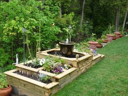 Raised garden with water feature