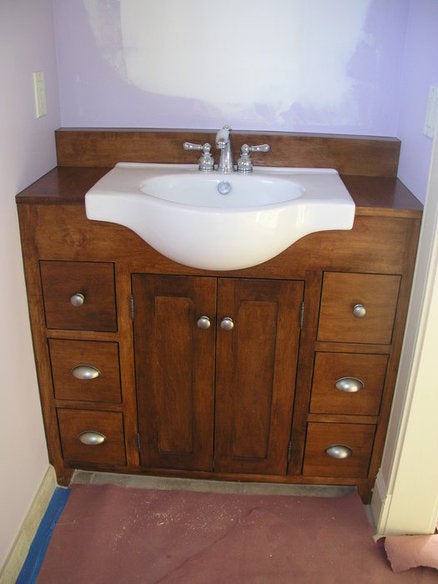 cabinet in master bath done!